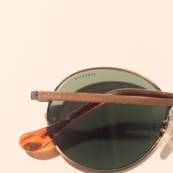 Vintage RANDOLPH ENGINEERING USA 23K  Gold  Plated Round Sunglasses - Picture 8 of 8